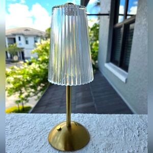 Elegant Gold and Clear Touch LED Glass Table Lamp